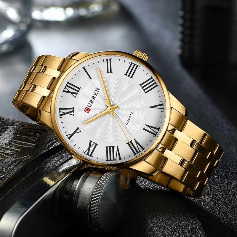 Curren 8422 Gold-White Watch