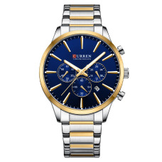 Часы  Curren 8435 Silver-Gold-Blue
