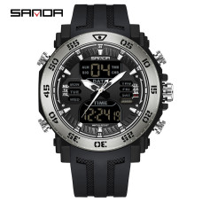 Часы  Sanda 6029 Black-Silver