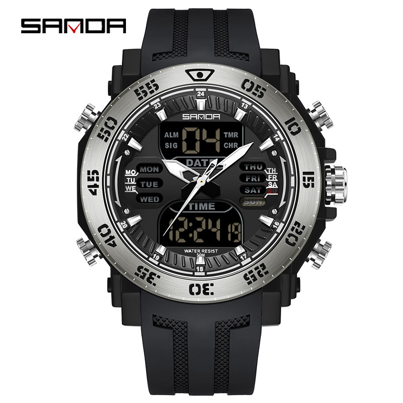 Watch Sanda 6029 Black-Silver