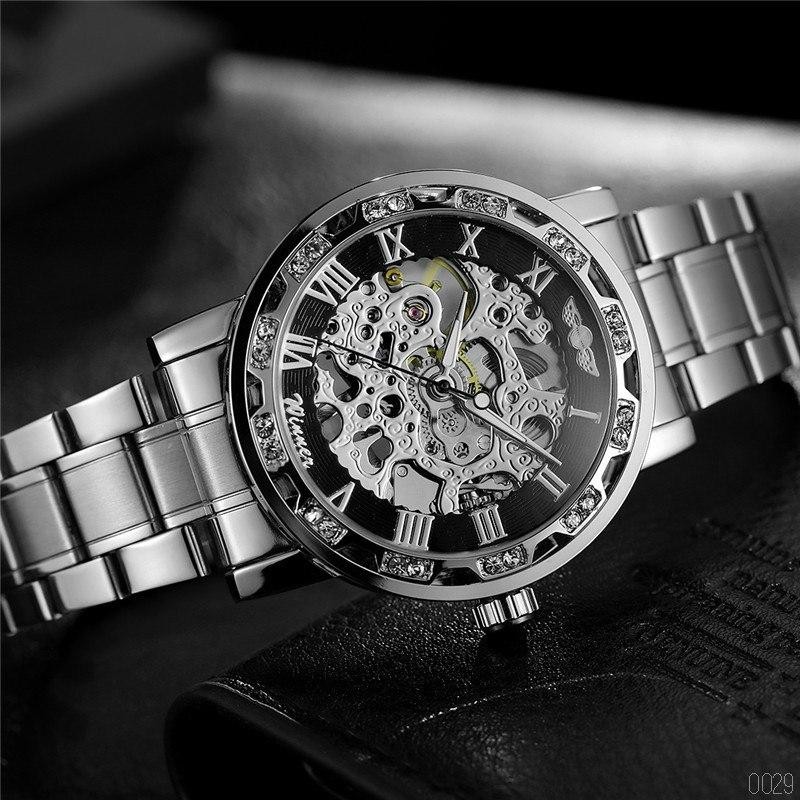 Watch Winner 8012 Diamonds Automatic Silver-Black