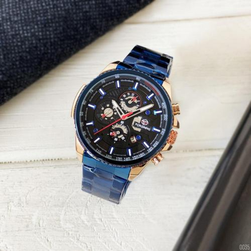 Watch Forsining 6909 Blue-Cuprum-Black