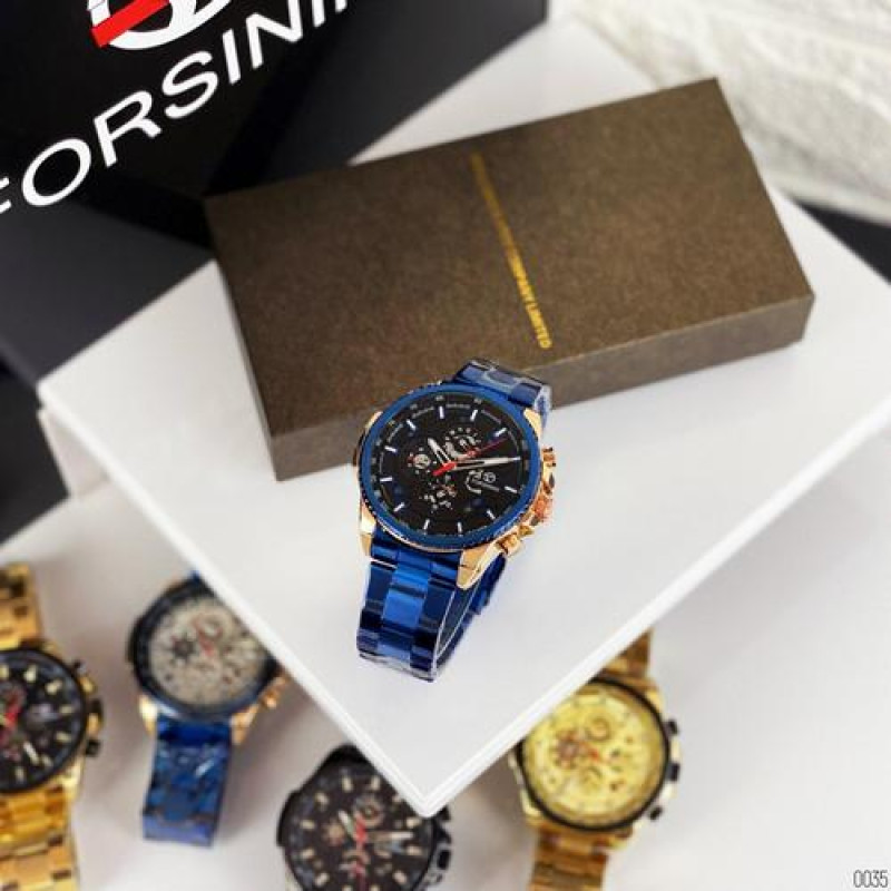 Watch Forsining 6909 Blue-Cuprum-Black