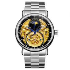 Годинник  Forsining 8177 Silver-Gold