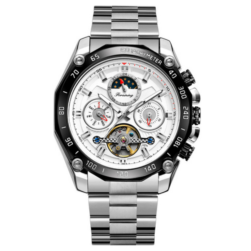 Watch Forsining 6913 Silver-White-Black
