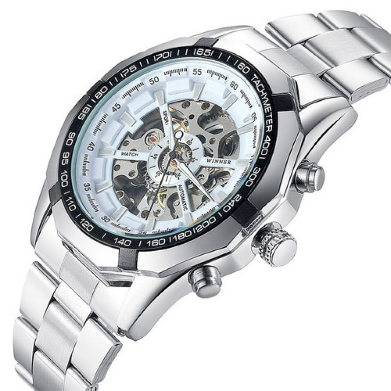 Watch Winner 8042 Silver-Black-White