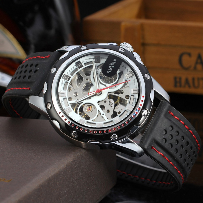 Watch Winner 8027 Black-Silver-White