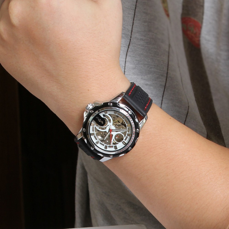 Watch Winner 8027 Black-Silver-White