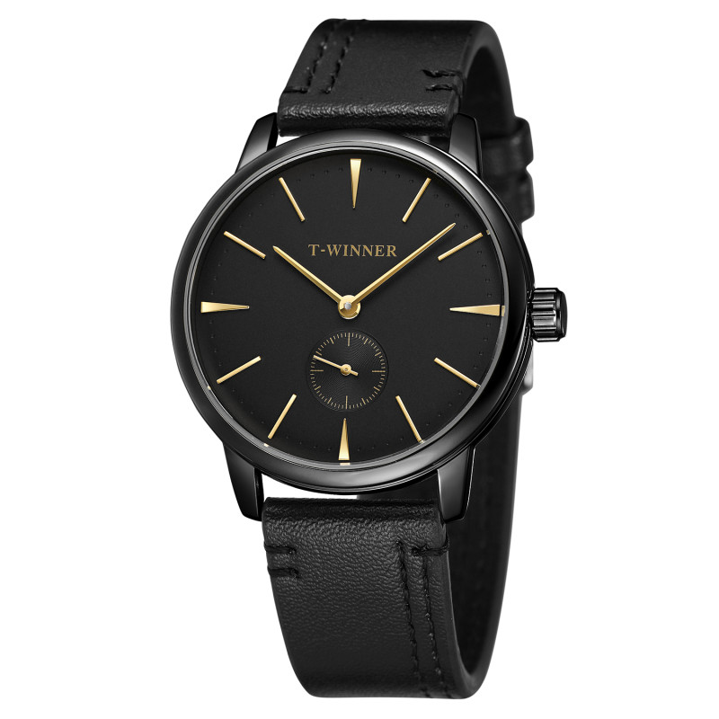 Watch Winner 8165 Leather Black Rose Gold