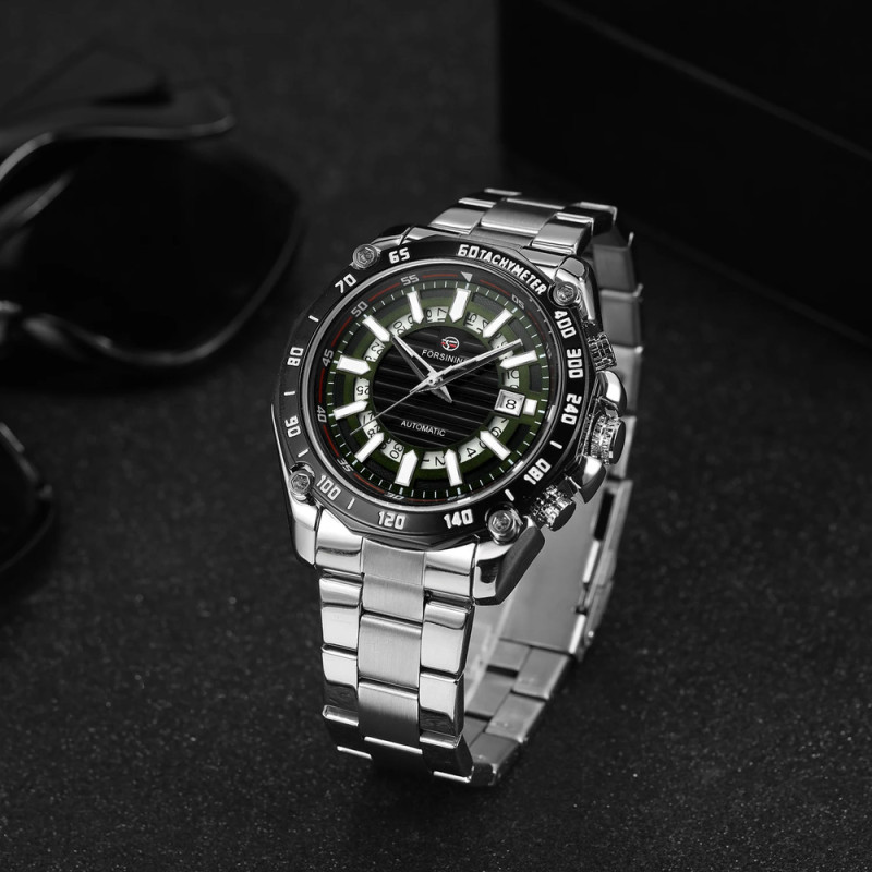 Watch Forsining 8279 Silver-Black