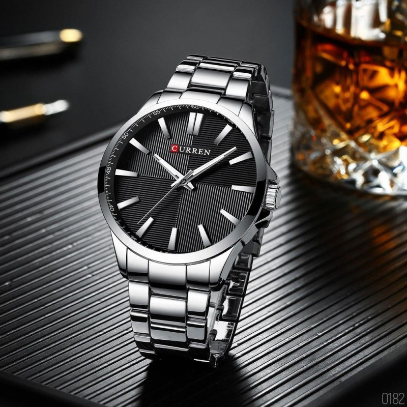 Curren 8322 Silver-Black Watch