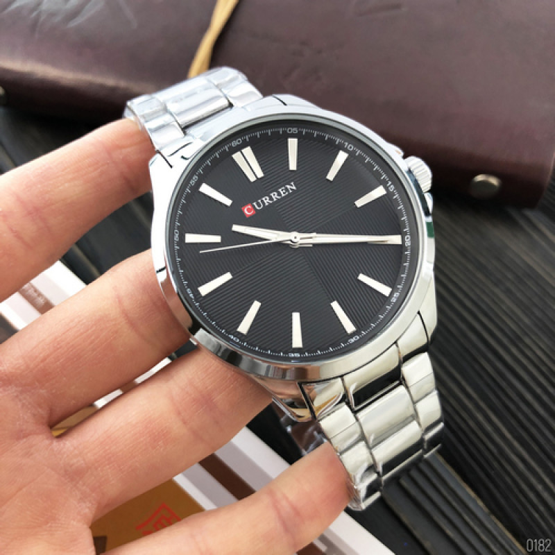 Curren 8322 Silver-Black Watch