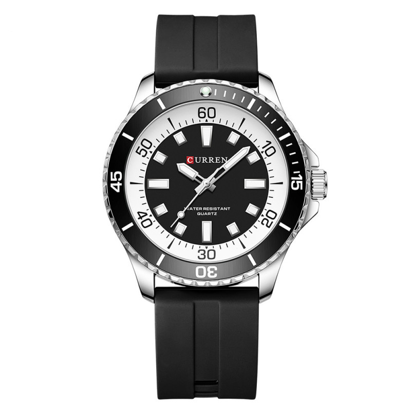 Curren 8448 Silver-Black Watch