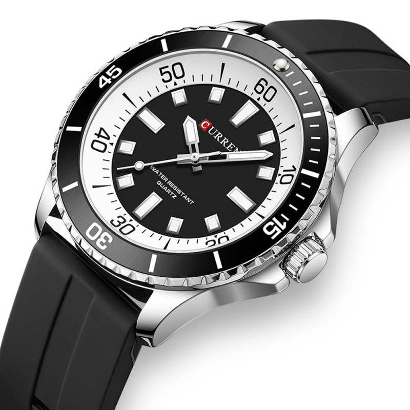 Curren 8448 Silver-Black Watch