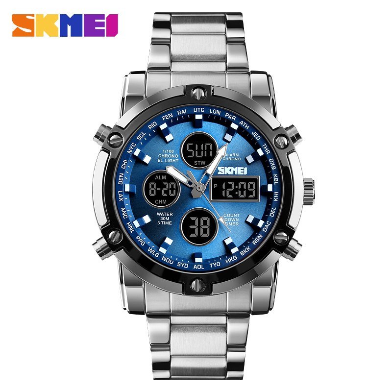 Watch Skmei 1389BU Silver-Black-Blue