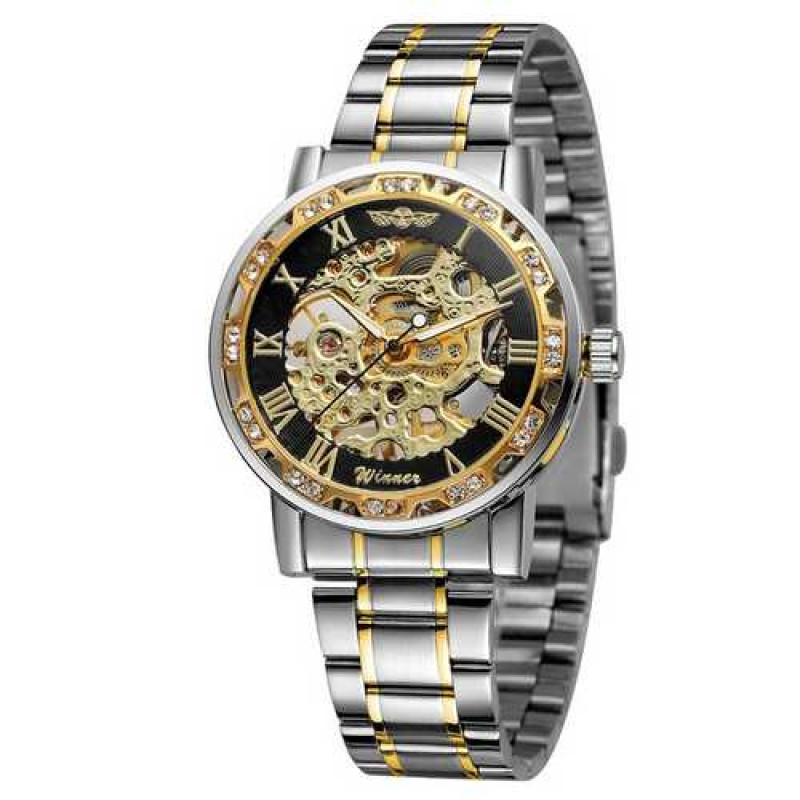 Watch Winner 8012 Diamonds Automatic Silver-Black-Gold
