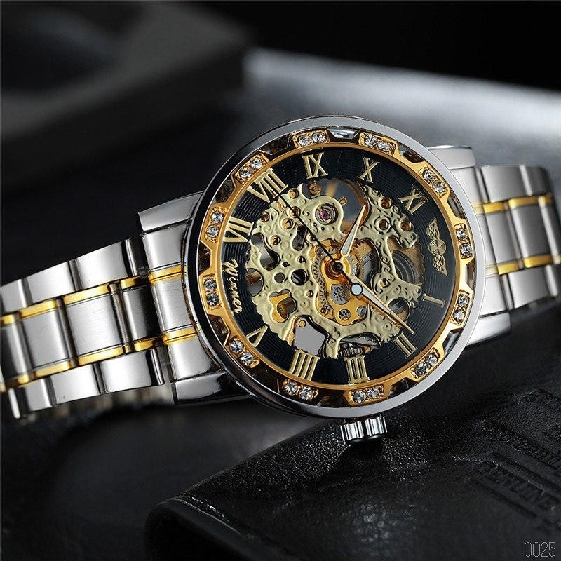 Watch Winner 8012 Diamonds Automatic Silver-Black-Gold