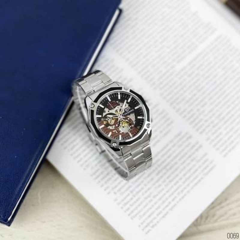 Watch Forsining 8207 Silver-Black