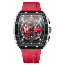 Часы  Curren 8442 Silver-Black-Red