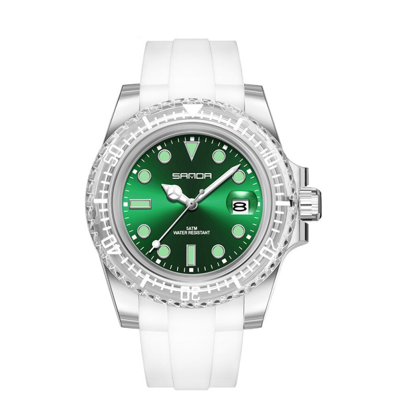 Watch Sanda 9007 White-Green