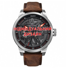 Годинник  Awarder 058 Silver-Red Leather Індивідуальний дизайн