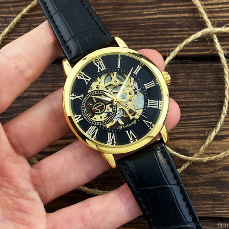 Watch Forsining 8099 Black-Gold-Black