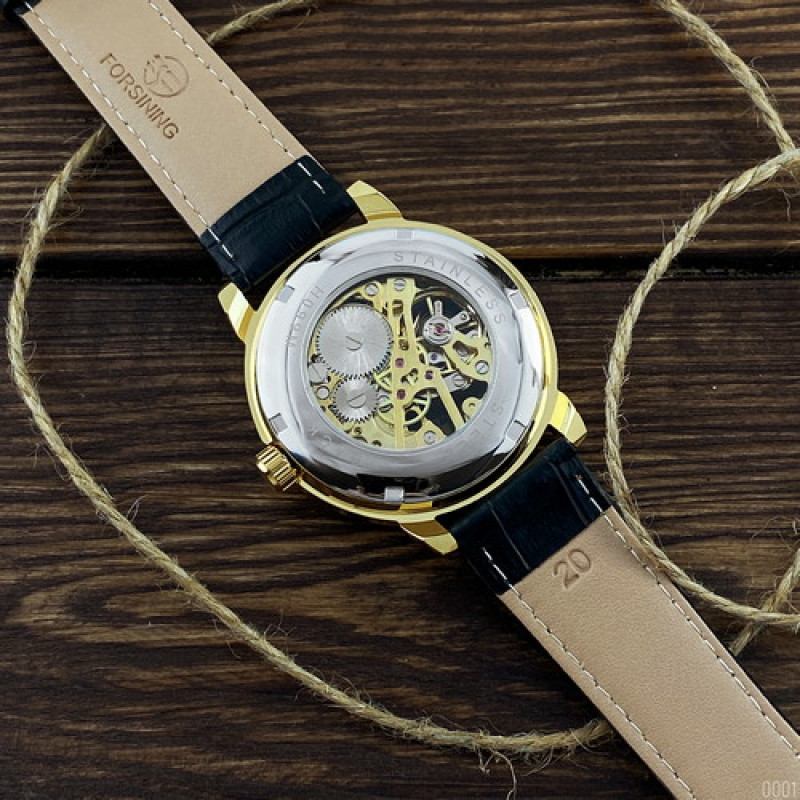 Watch Forsining 8099 Black-Gold-Black