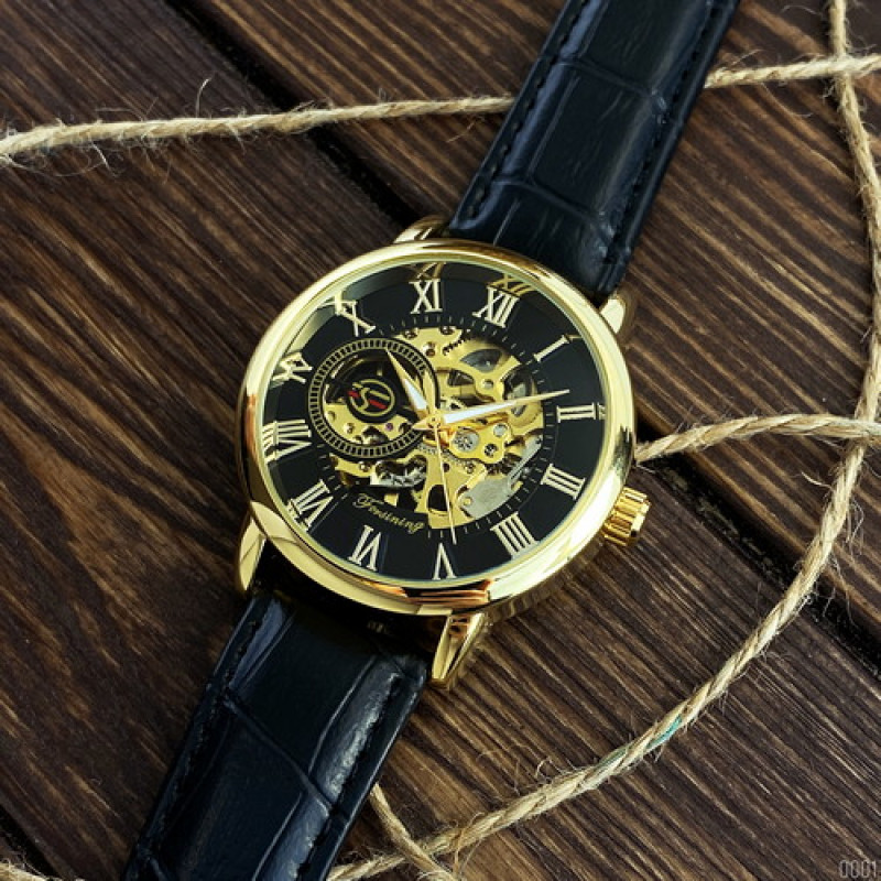 Watch Forsining 8099 Black-Gold-Black