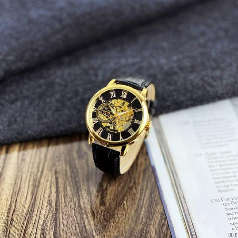 Watch Forsining 8099 Black-Gold-Black