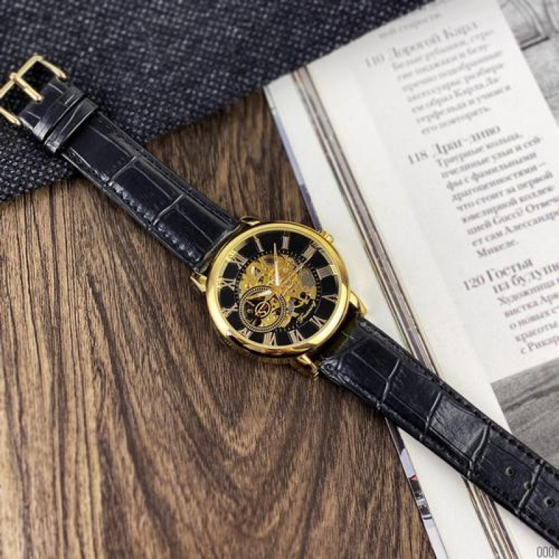 Watch Forsining 8099 Black-Gold-Black