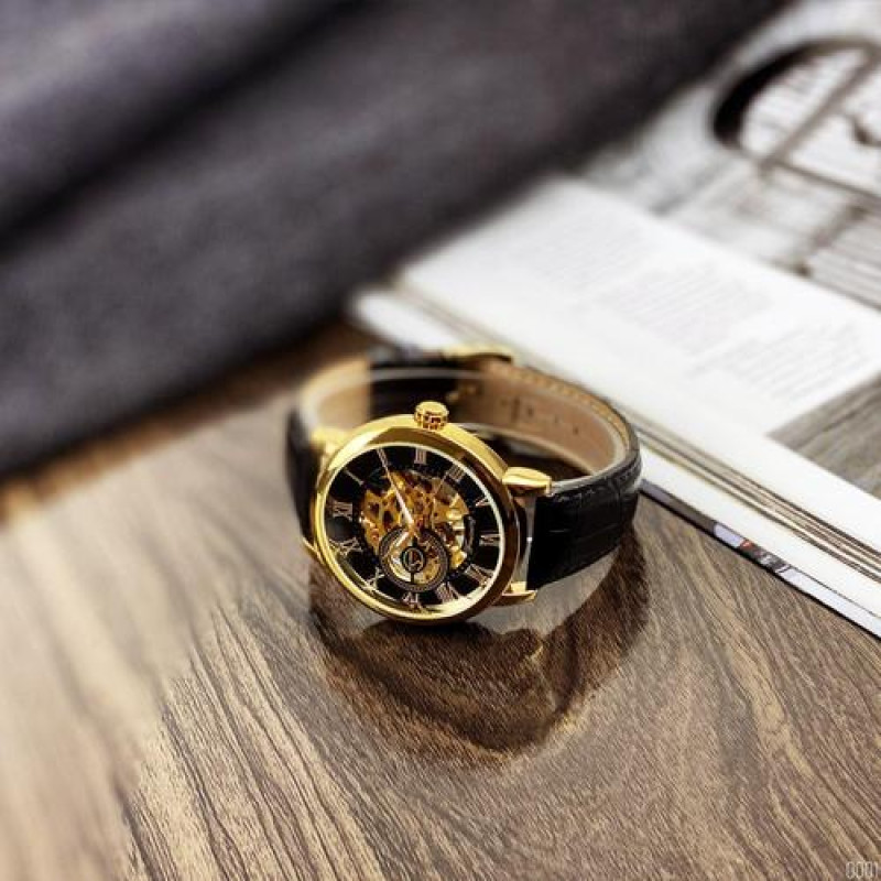 Watch Forsining 8099 Black-Gold-Black