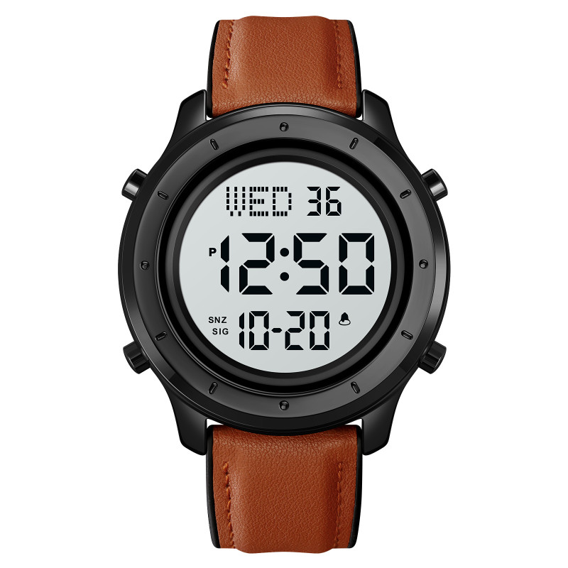 Watch Skmei 1864LBNWT Brown-White Leather