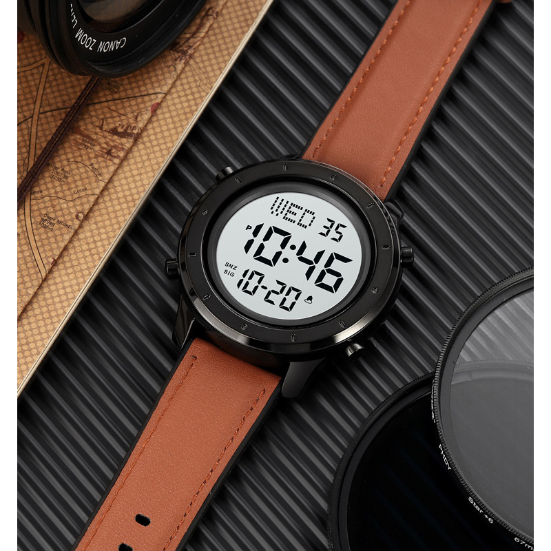 Watch Skmei 1864LBNWT Brown-White Leather