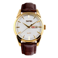 Часы  Skmei 9073GDWT-B Gold-White men