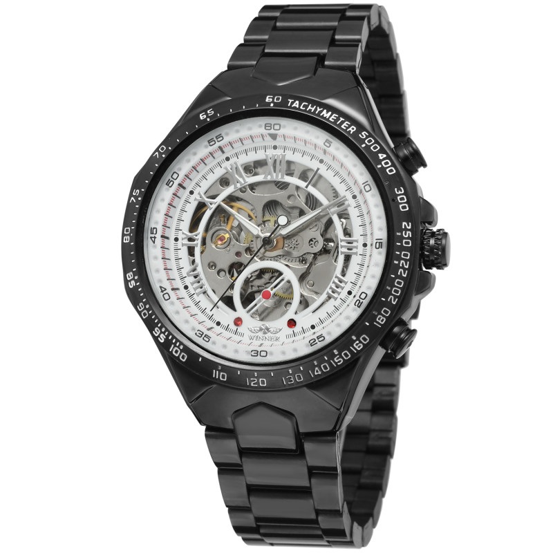 Watch Winner 8067 Black-White Red Crystal