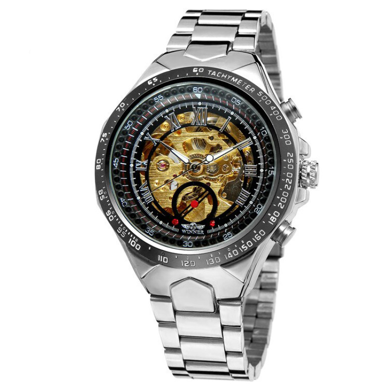 Watch Winner 8067 Silver-Black-Gold Red