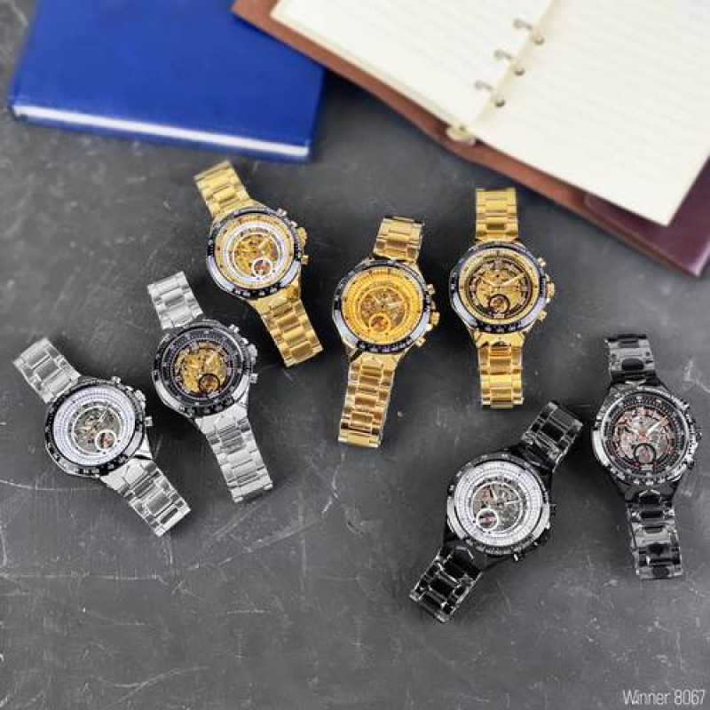 Watch Winner 8067 Silver-Black-Gold Red