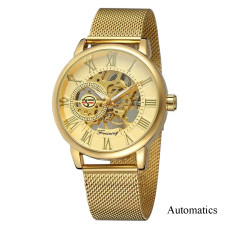 Часы  Forsining 8099 Automatics Gold-Gold Mesh