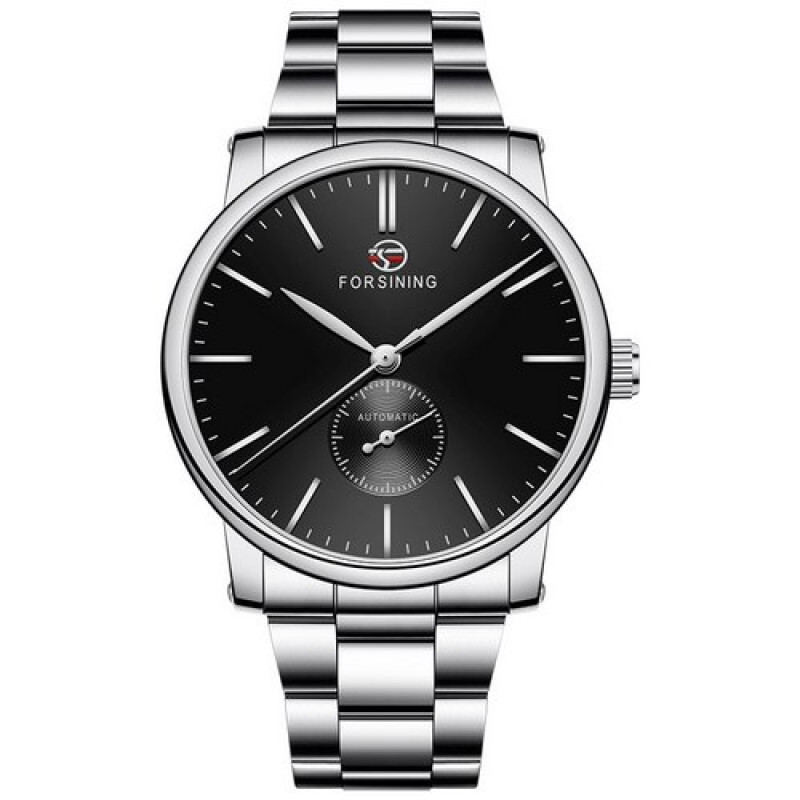 Watch Forsining 8214 Silver-Black