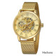 Watch Forsining 8099M Gold-Gold Mesh