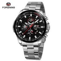 Watch Forsining 6909 Silver-Black-Black