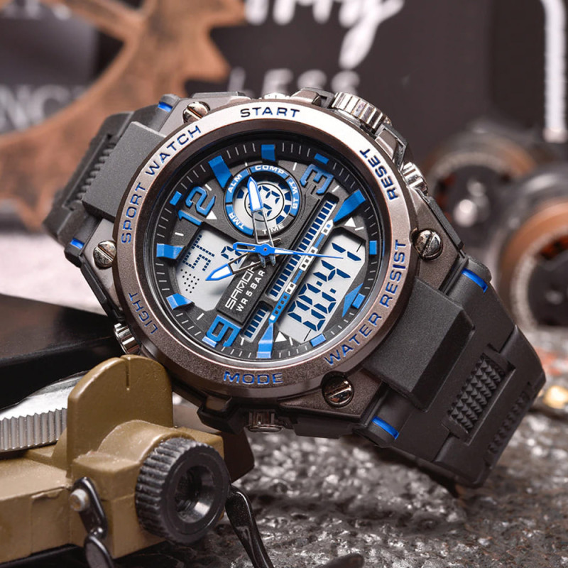 Watch Sanda 6024 Black-Blue