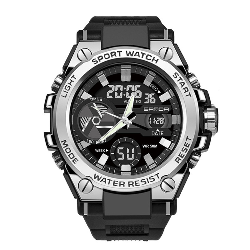 Watch Sanda 3311 Black-Silver
