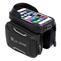 West Biking Smart 0707213 Black+Gray Bicycle Frame Bag for Smartphone and Tools