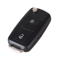 Flip key, chip housing, 2-button, Volkswagen, HU66