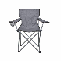 Lesko S5432 Gray Folding Chair, Portable, for Camping, Fishing, Garden