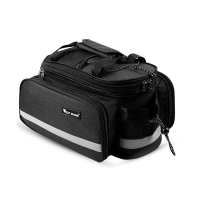 West Biking 0707209 Black Expandable Pannier Bag for Bike Rack Transformer Bike Bag