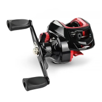 Yumoshi AK 200 Black-Red Right Multiplier Reel
