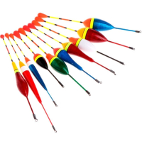 Sliding float set, 10 pcs, oval, 0.6-4.5g, 12-15cm