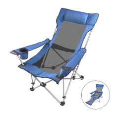 Розкладне крісло шезлонг Lesko SW233 Blue для відпочинку пікніка дачі портативне